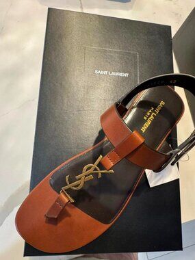 Saint Laurent Cassandra Logo Plaque Sandals